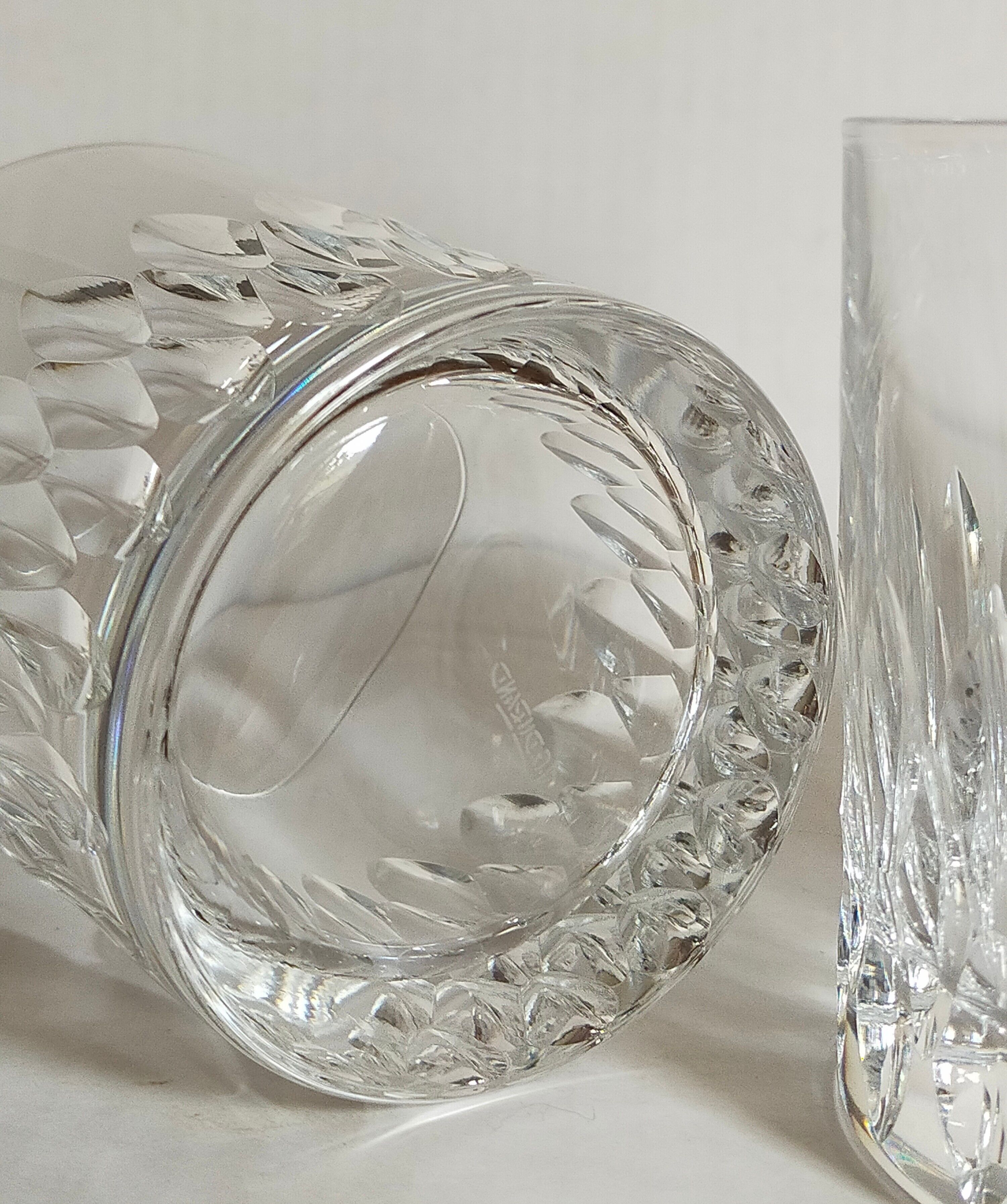 Quatre verres gobelets à whisky en cristal d'Arques vintages