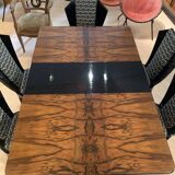 Art Deco Expandable Dining Table in Walnut Veneer & Chrome, France, 1930