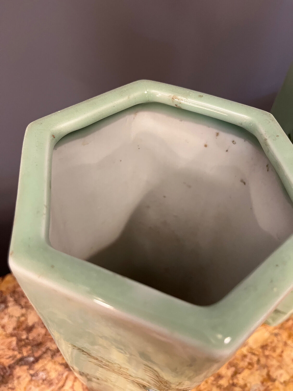 Pair of hexagonal vases