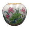 Vase boule décor de fleurs de lotus grenouille chine céramique