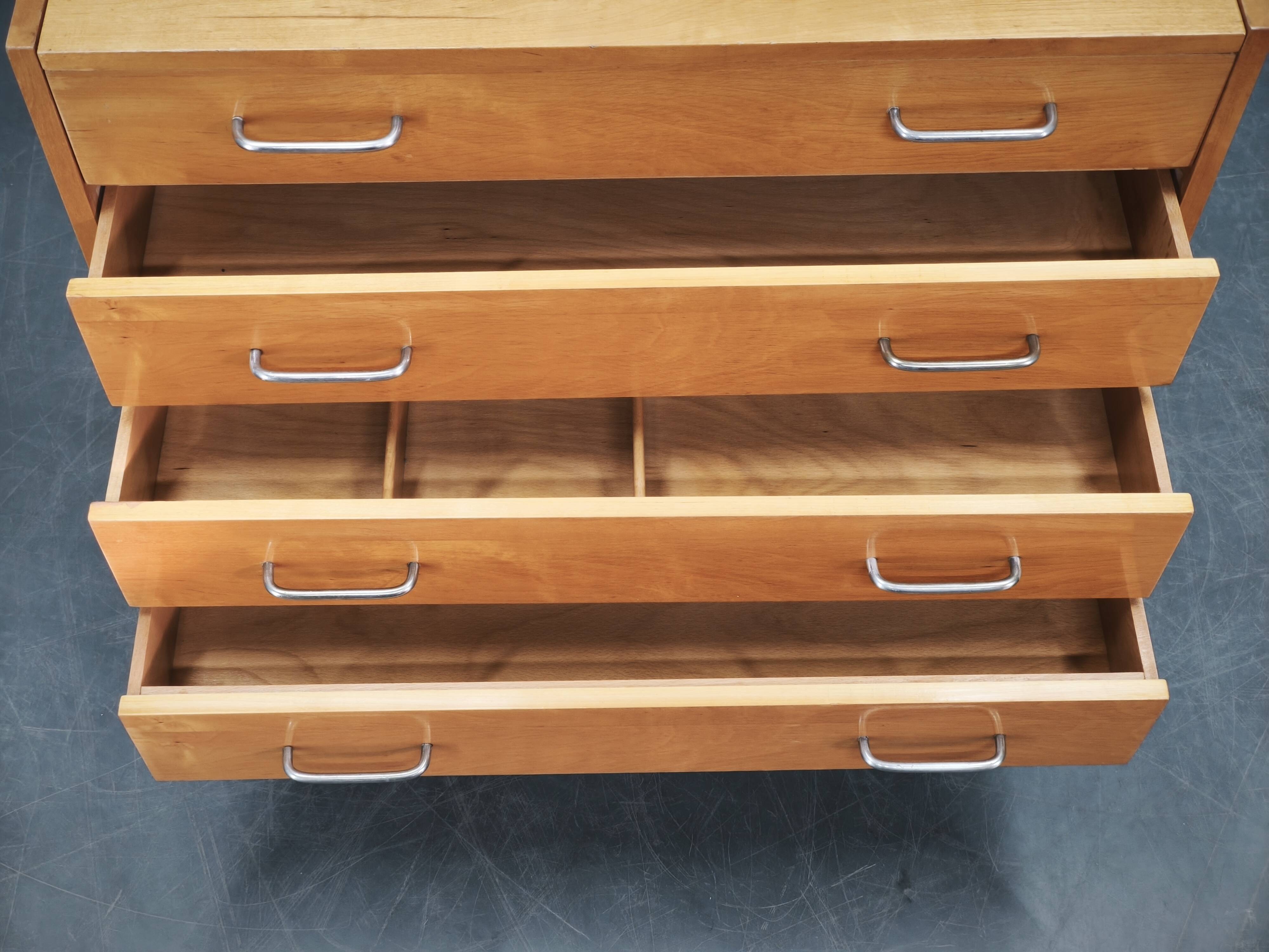 1970s UP Zavody Czech Mid Century Vanity Chest With Mirror