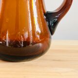 Vintage amber blown glass decanter