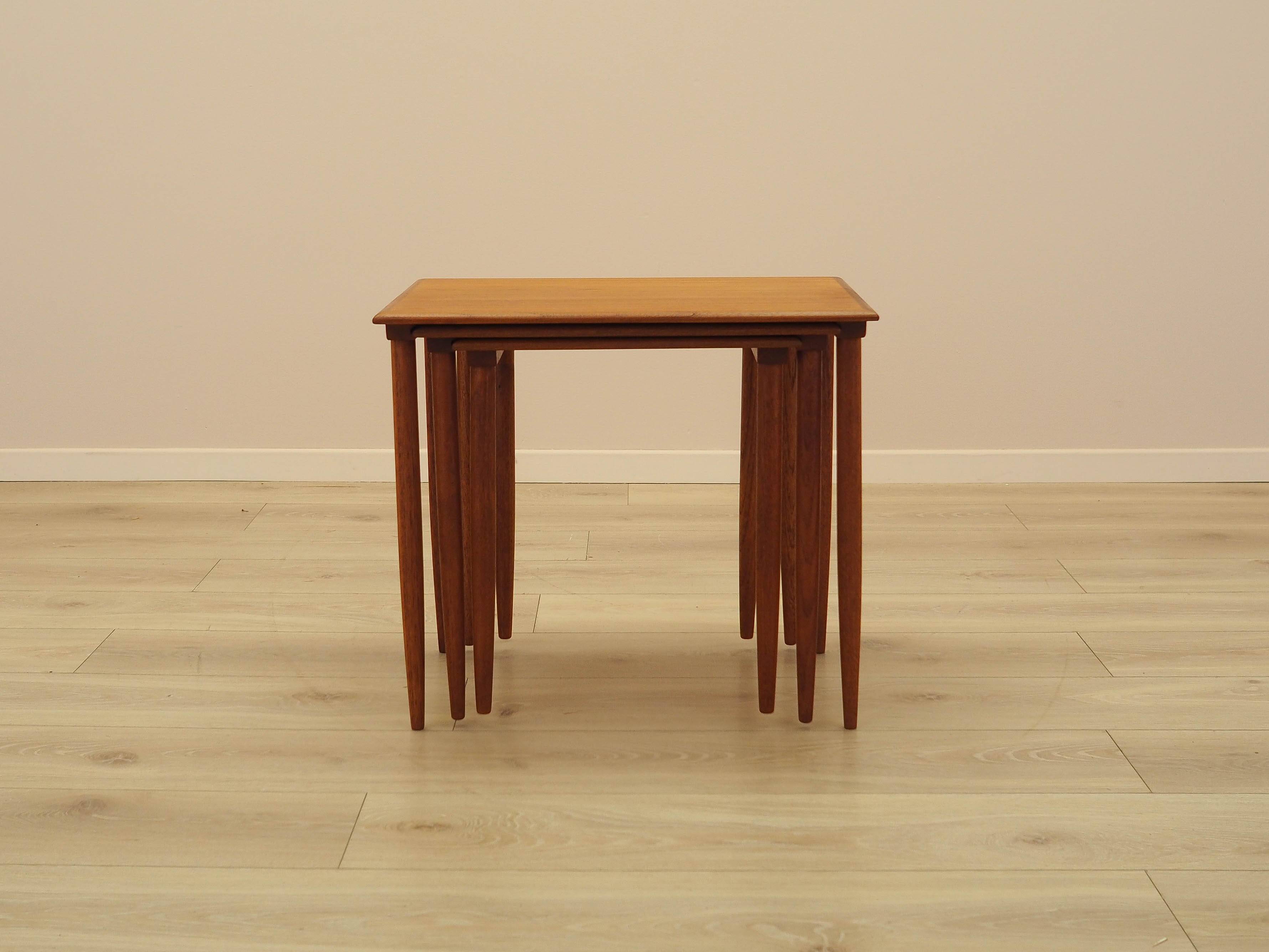 Nest of teak tables, Danish design, 1970s, made in Denmark