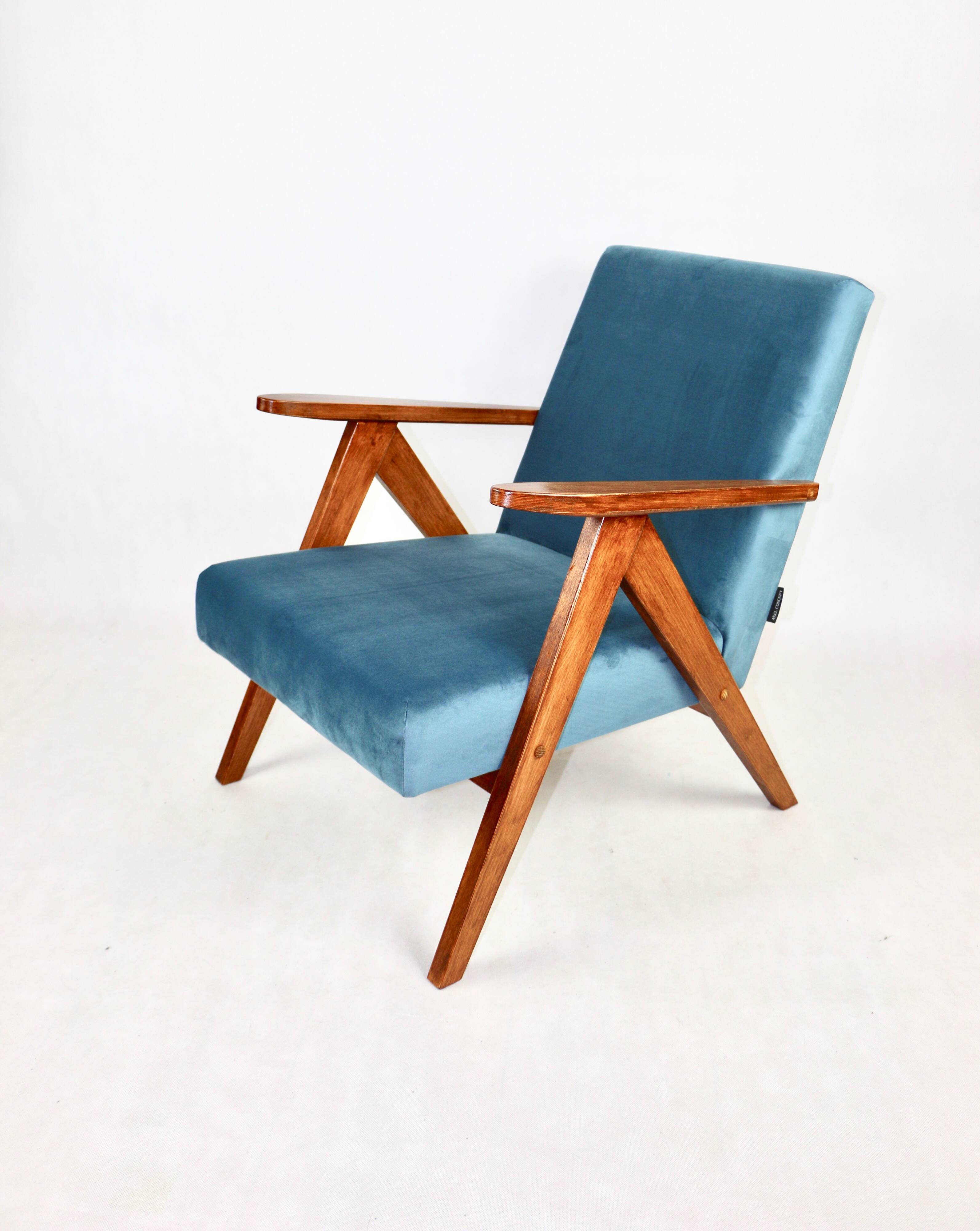 B-310 VAR armchair sea blue velvet - 2 pieces available