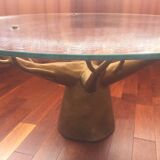 Table basse verre pied baobab