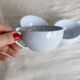 4 vintage ironstone coffee cups in sky blue – Digoin