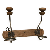 Wood and metal coat hook