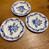 Set of 3 Sarreguemines dessert plates