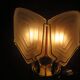 Double wall lamp in frosted glass and gold metal from the 70s