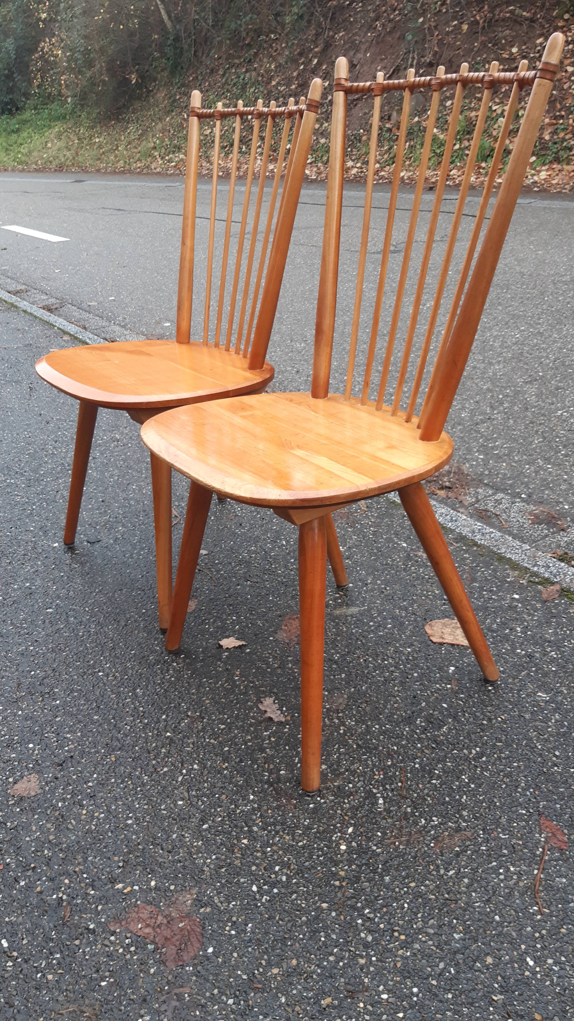 Chaises brutalistes,  déco de montagne, Albert Haberer