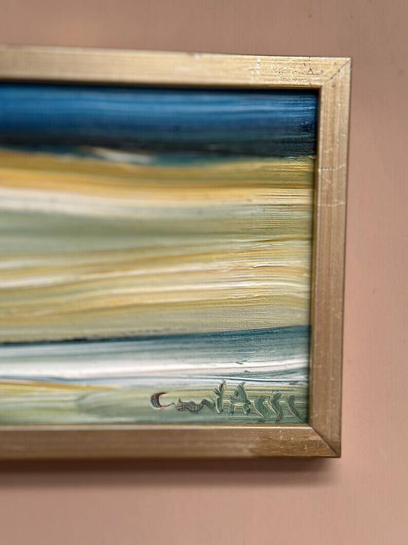 Mid-Century Swedish Oil on Canvas – "Abstract" by Curt Agge, Framed