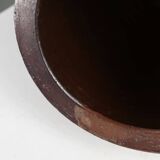 Signed Rustic Large Glazed Brown Ceramic Pot, Belgium, 1800s
