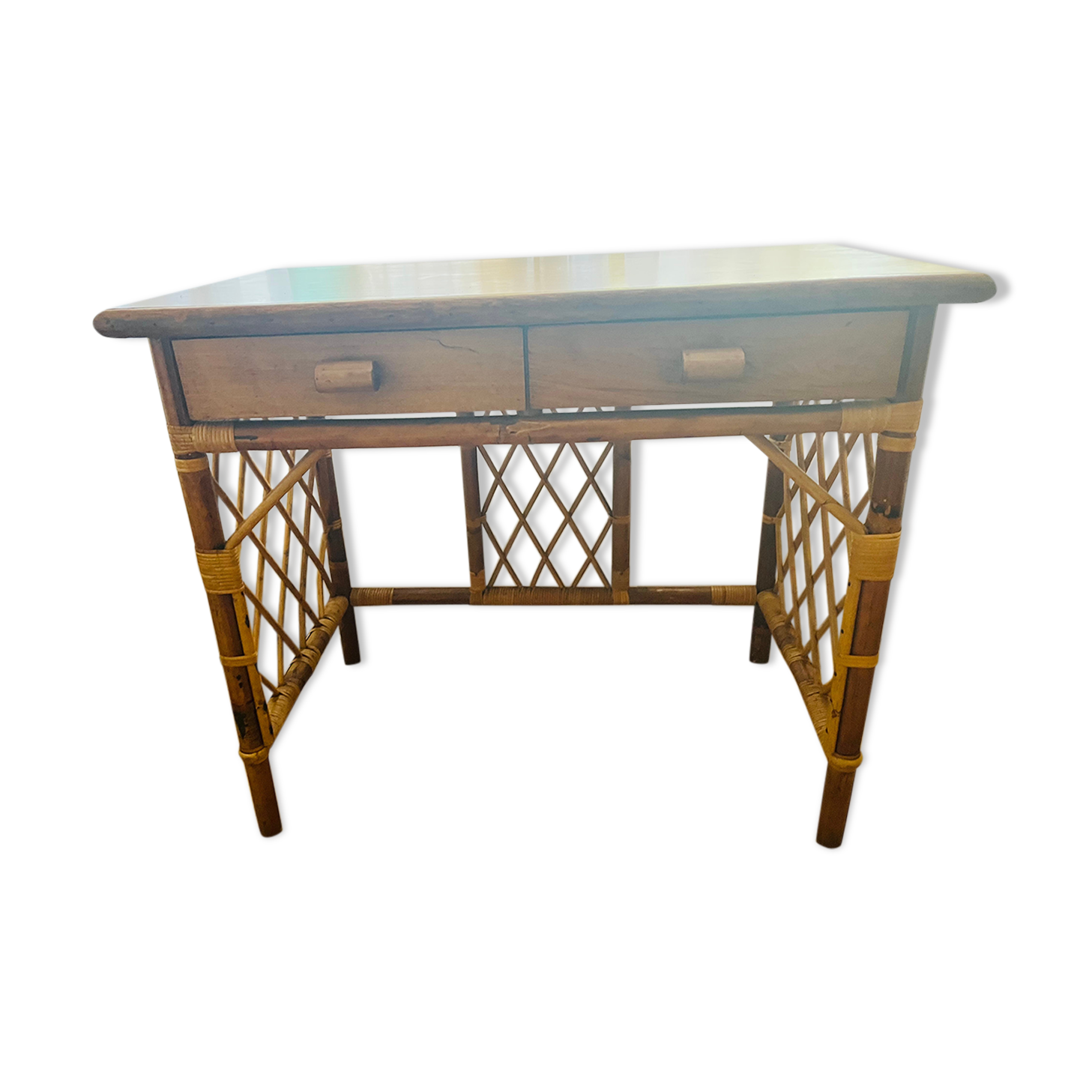 Vintage rattan desk