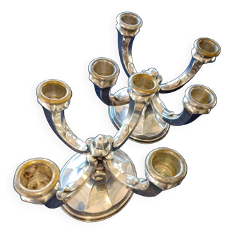 Pair of 4-flame candelabras