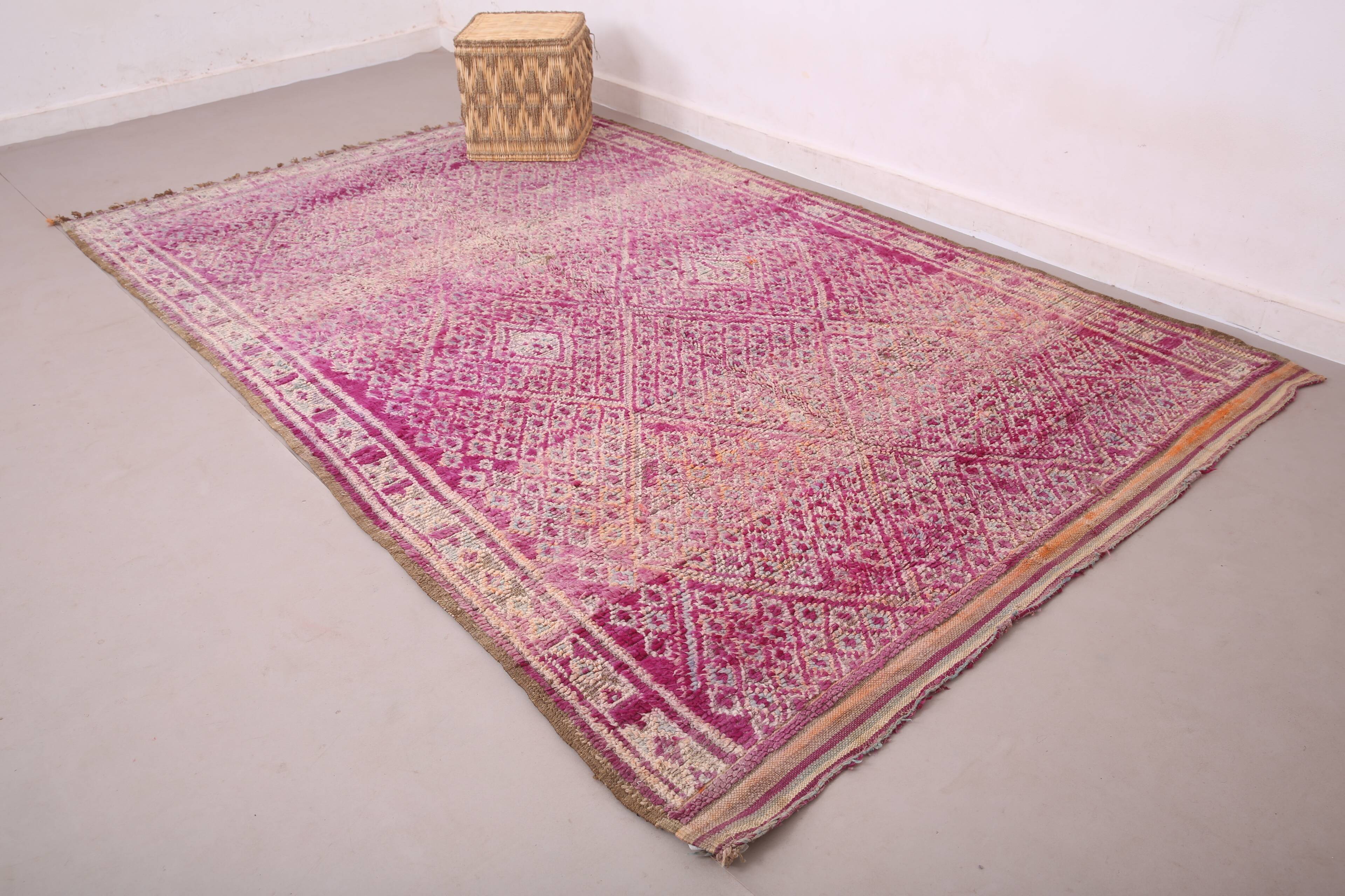 Purple Vintage Moroccan Rug 184 x 294 cm - Handmade Berber Rug - Wool Rug