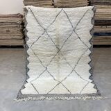 White/black berbere wool carpet 170x250cm