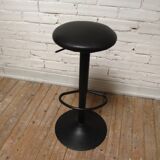 Bar stool seated leather and foot metal