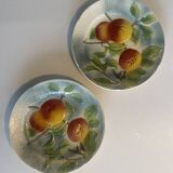 10 fruit decoration plates - St Clément - Barbotine - diam.21
