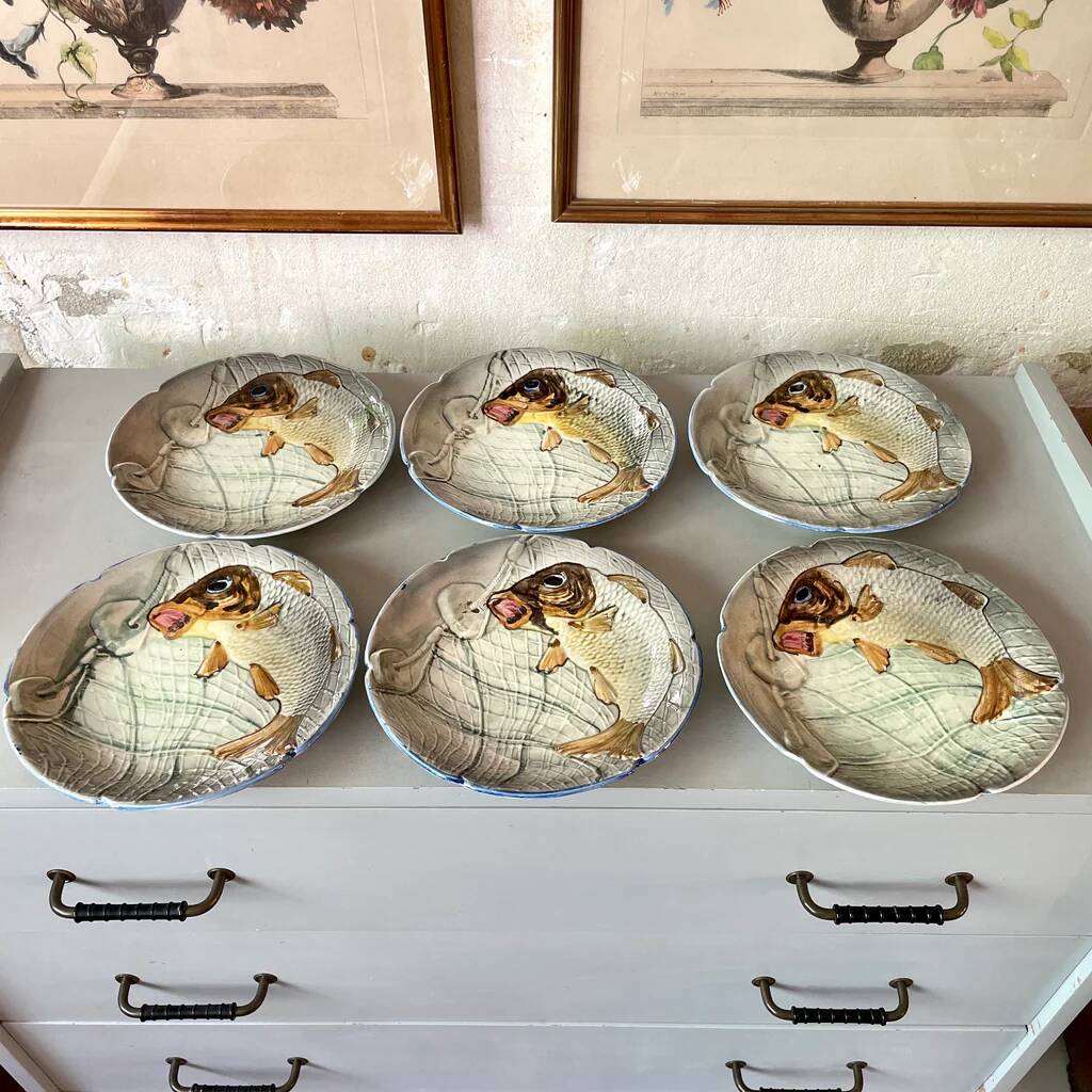 Set of 6 ceramic dinner plates, Spain, 1960s, CH Hispania