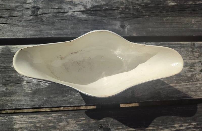 Antique sauce boat Terre de Fer Clairefontaine Model Doullens blue Vintage