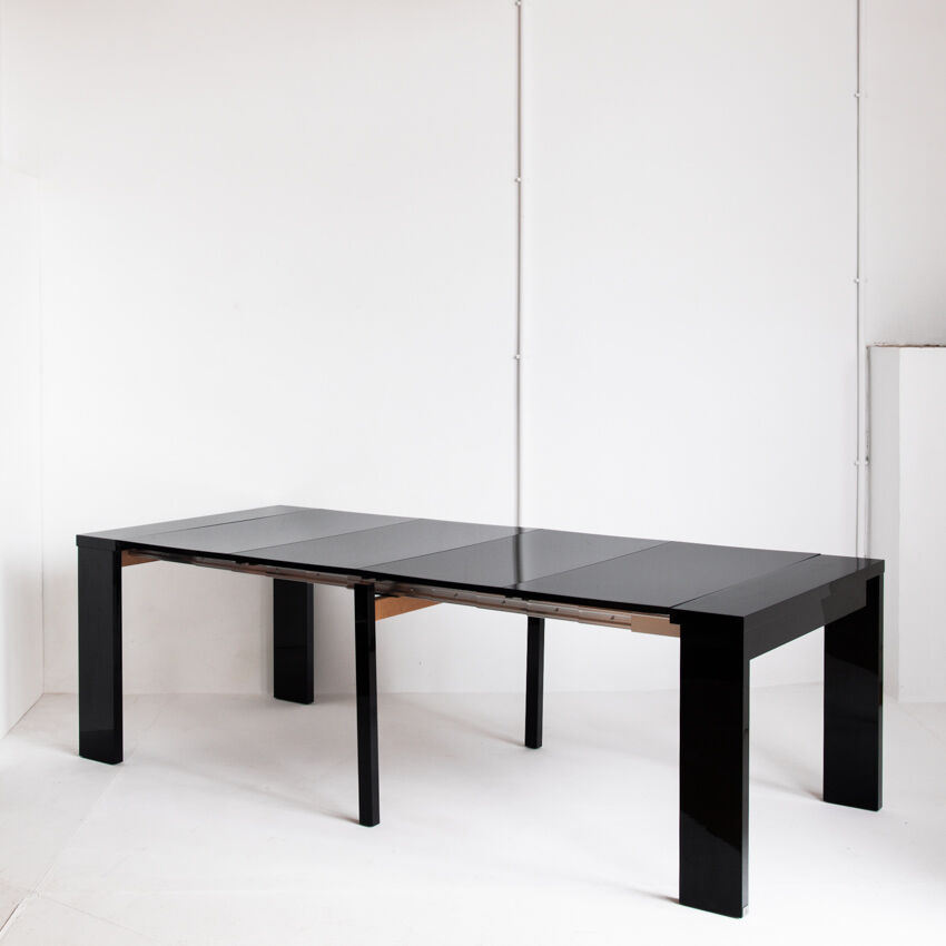 Vintage extendable table / console in lacquered wood by Paul Michel, France 1990