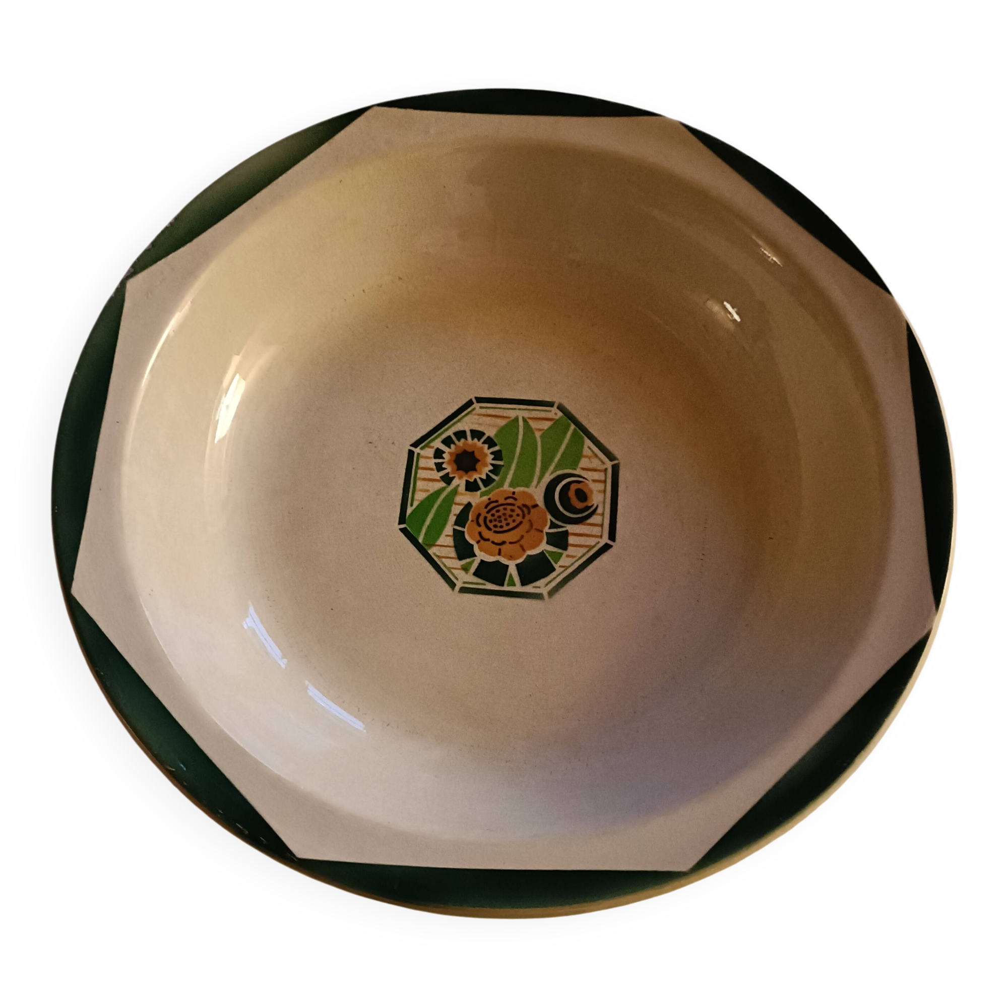 Digoin Art Deco Oxford-style deep dish