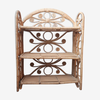 Peacock rattan shelf