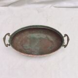 Oval copper planter on vintage feet