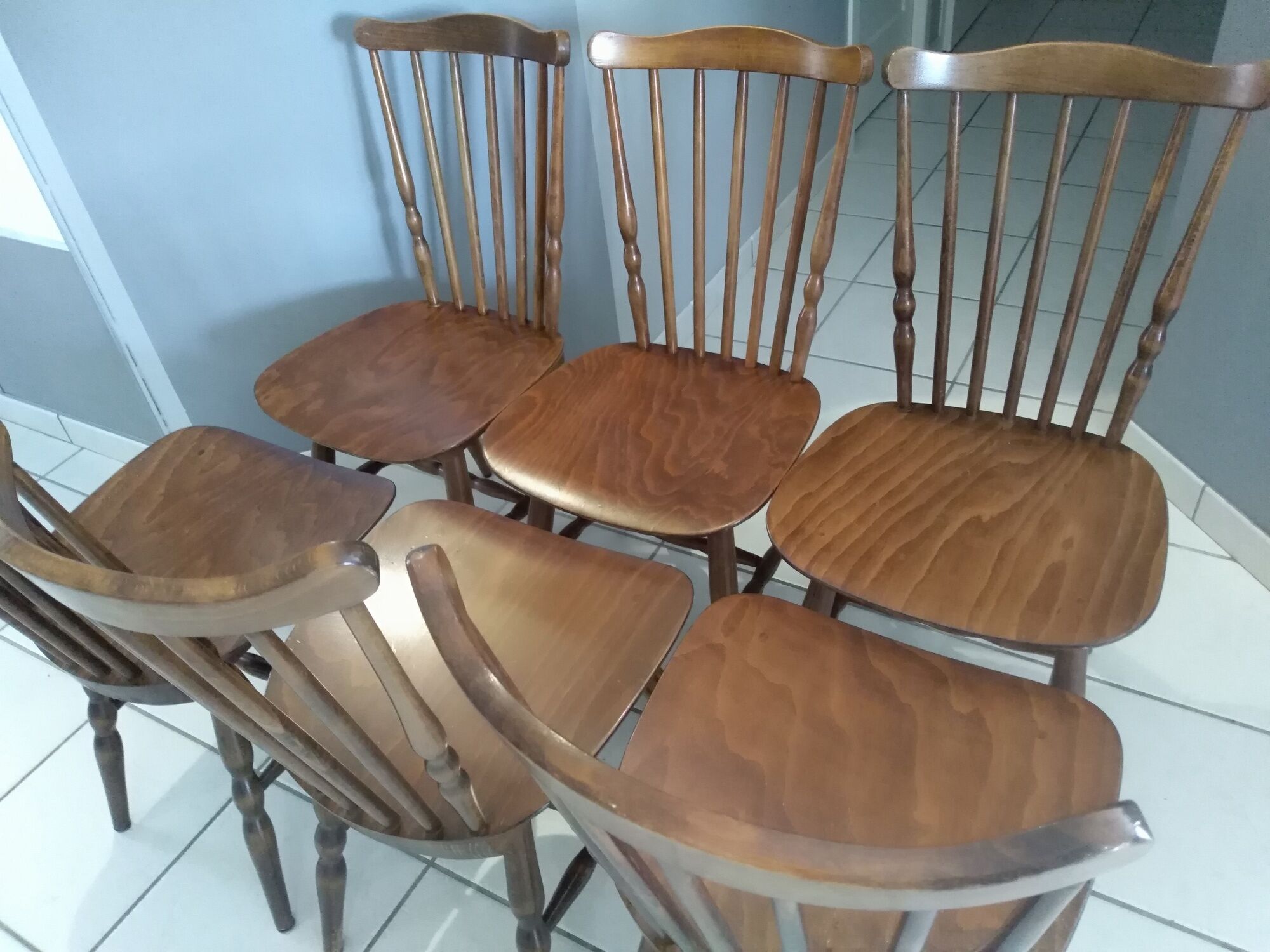 Suite of 6 Chairs by Bistrot Baumann Tacomaacoma 1970