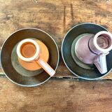 Paire de tasses en grès, artisanat japonais vintage