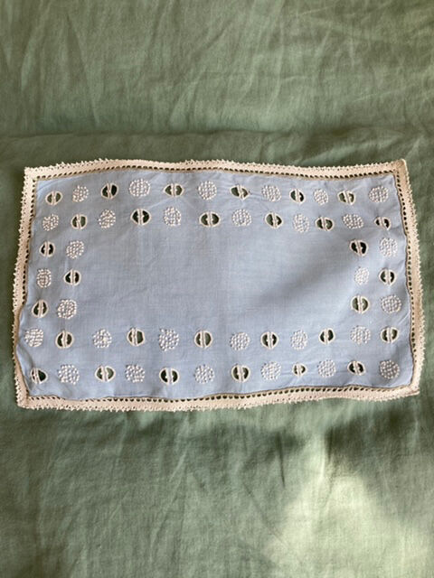 Lot of two old embroidered doilies