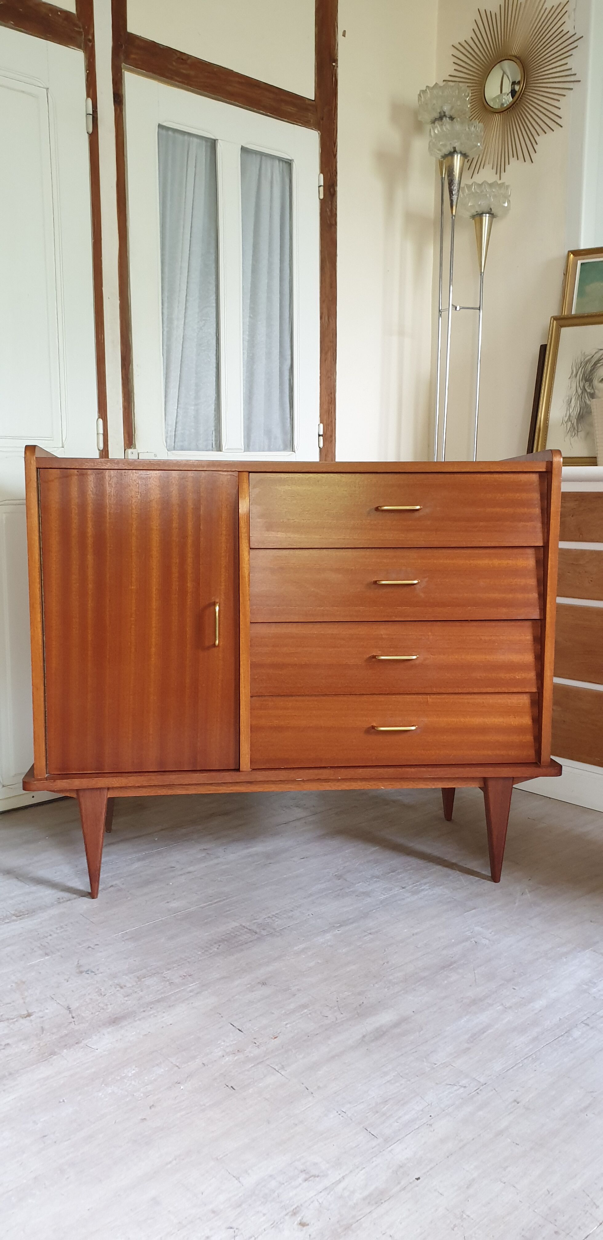 Dresser four drawers, one door