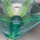Vintage blue and green coloured glass cup