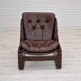 Chaises longues en cuir marron des années 1970 par Ake Fribytter pour Nelo Suède.