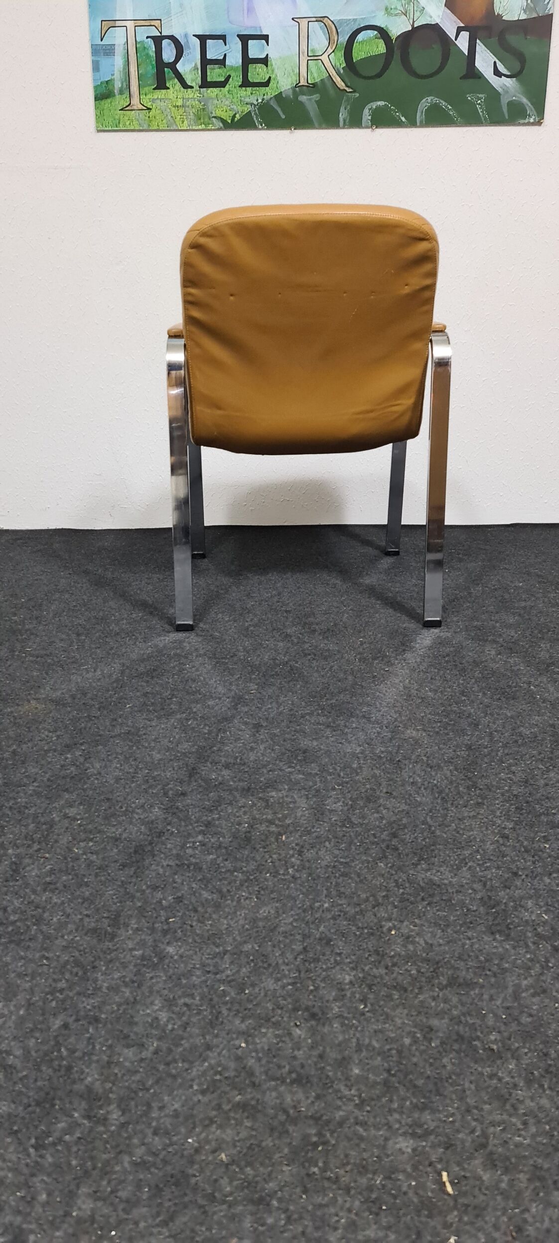 Vintage leather stacking chair by Klober Germany