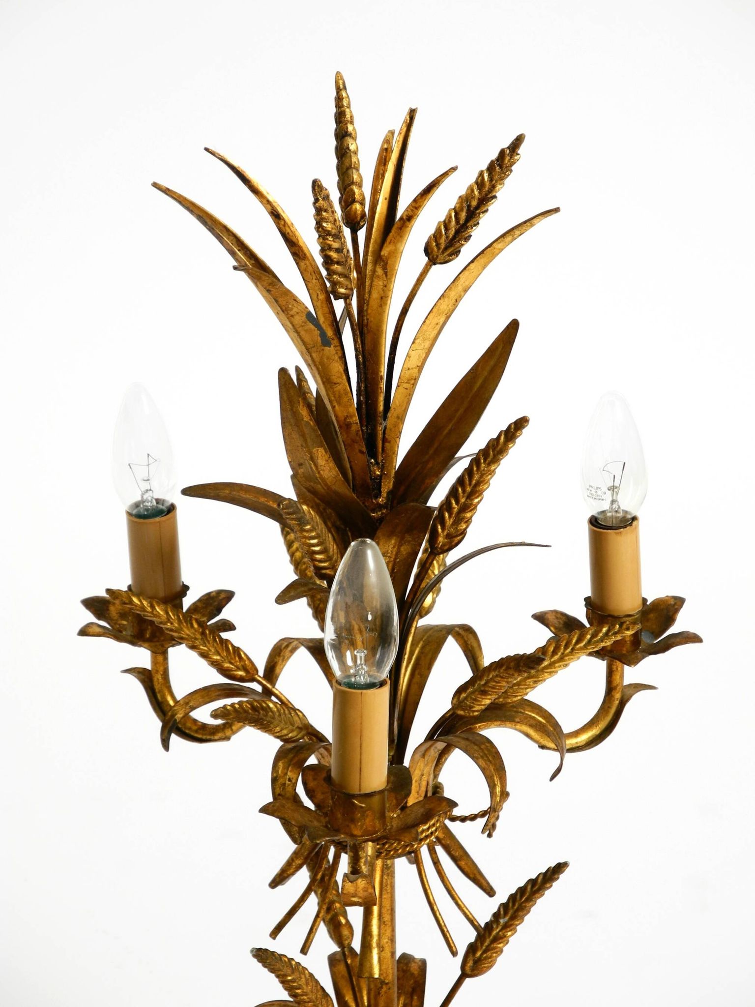 Original 1970s floral table lamp by Hans Kögl in the shape of a wheat sheaf