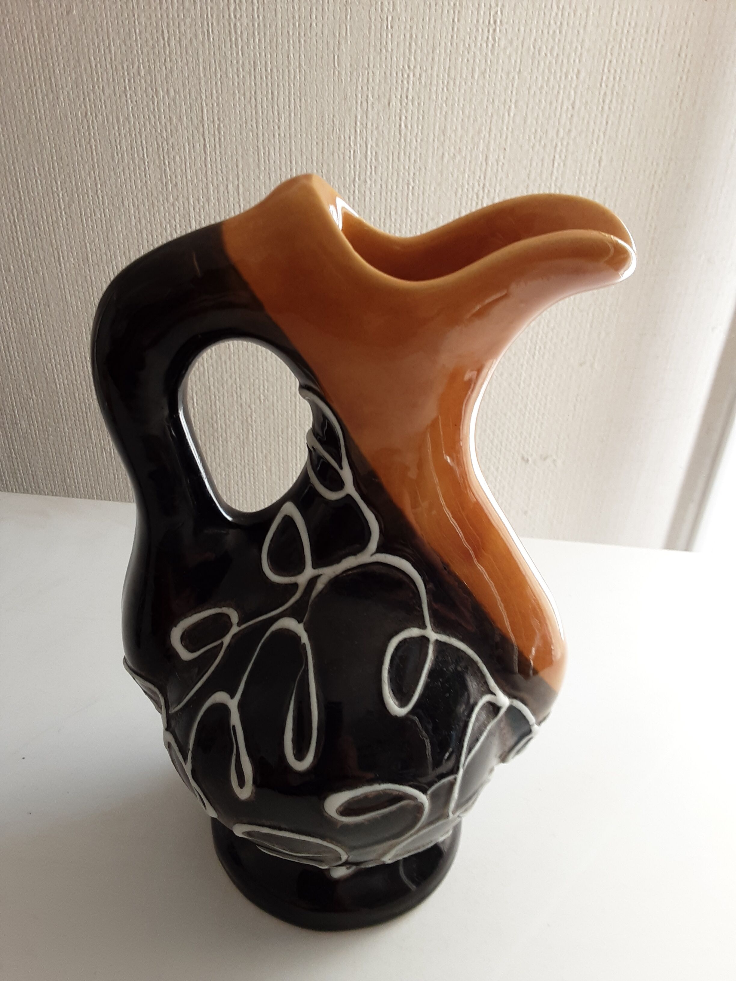 Vallauris pitcher with cup duo