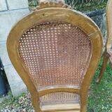 Paire de chaises cannees doré anciennes style louis xvi