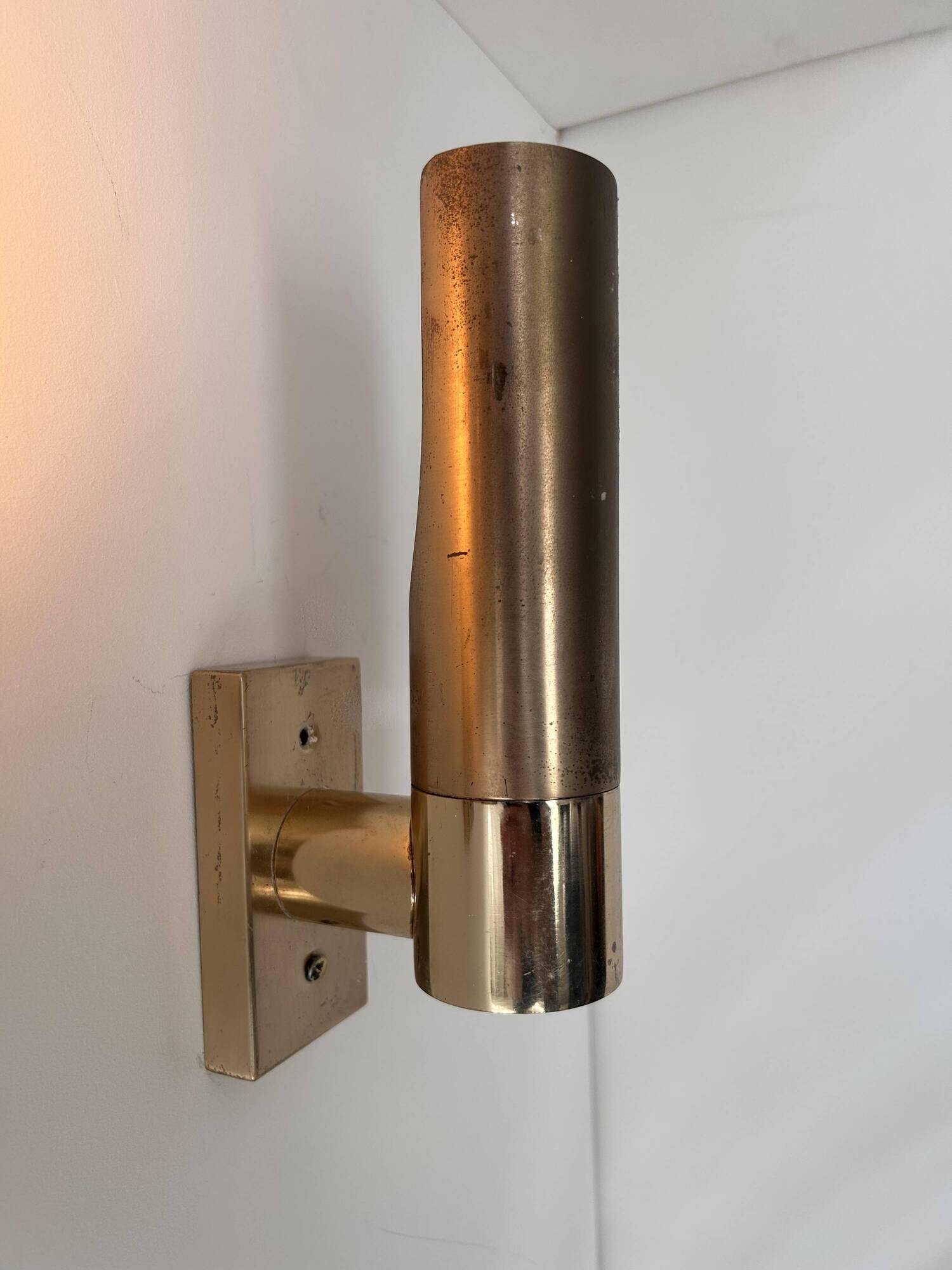 Pair of vintage adjustable wall lights, brass, France 1960