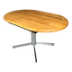 Table à manger ovale bureau chêne chromé