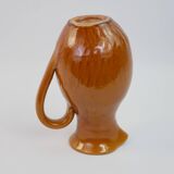 Pichet jaune ocre en céramique signé Félix Céram Vallauris circa 1960