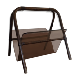 Porte-revue plexiglas fumé  bambou 1970