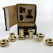 6 small brass candlesticks • Landskrona Mässing • Sweden • Circa 1978