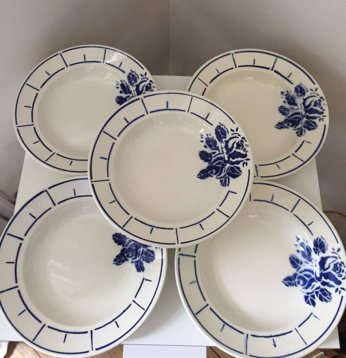 Terre de Fer Badonviller Chanzelles Blue model soup plates