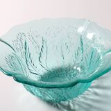 Vintage Teal Glass Fruit Bowl: Mid-Century Modern Pukeberg Sweden