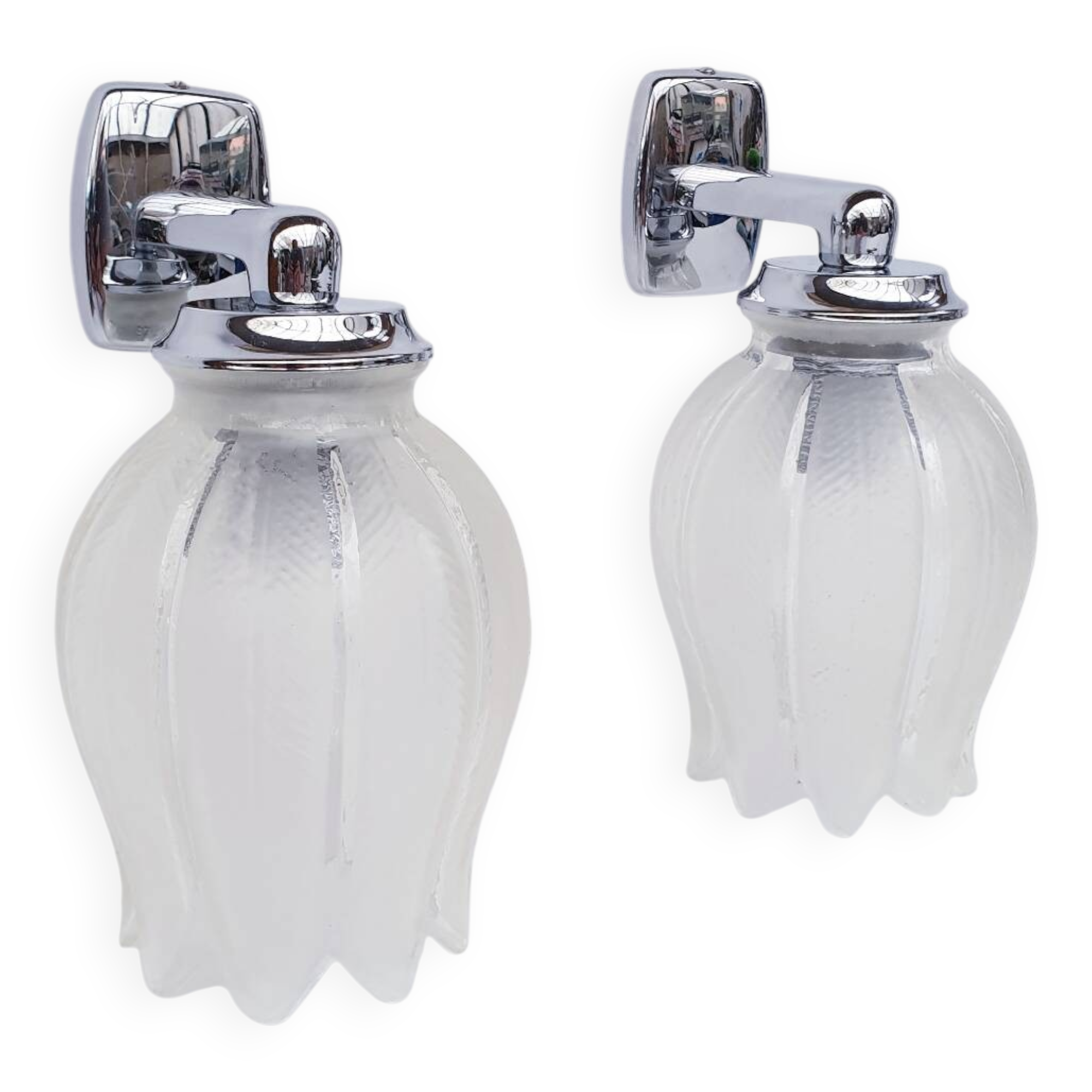 Antique glass wall lights