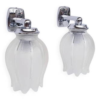 Antique glass wall lights