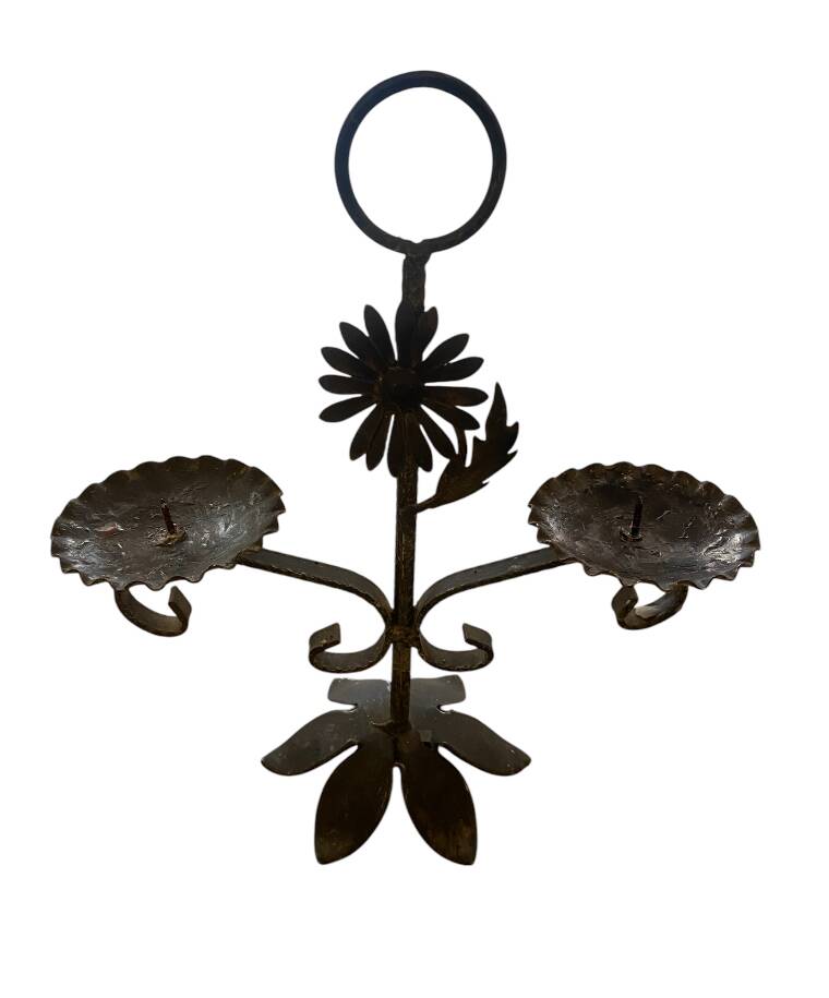 Cast iron candle holder