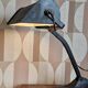 Black cast iron desk lamp, industrial Bauhaus design