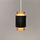 Petite suspension danoise des années 1980 de couleur cuivre et noire